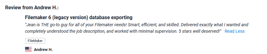 OSeaco Last Review Filemaker Pro Developer Expert