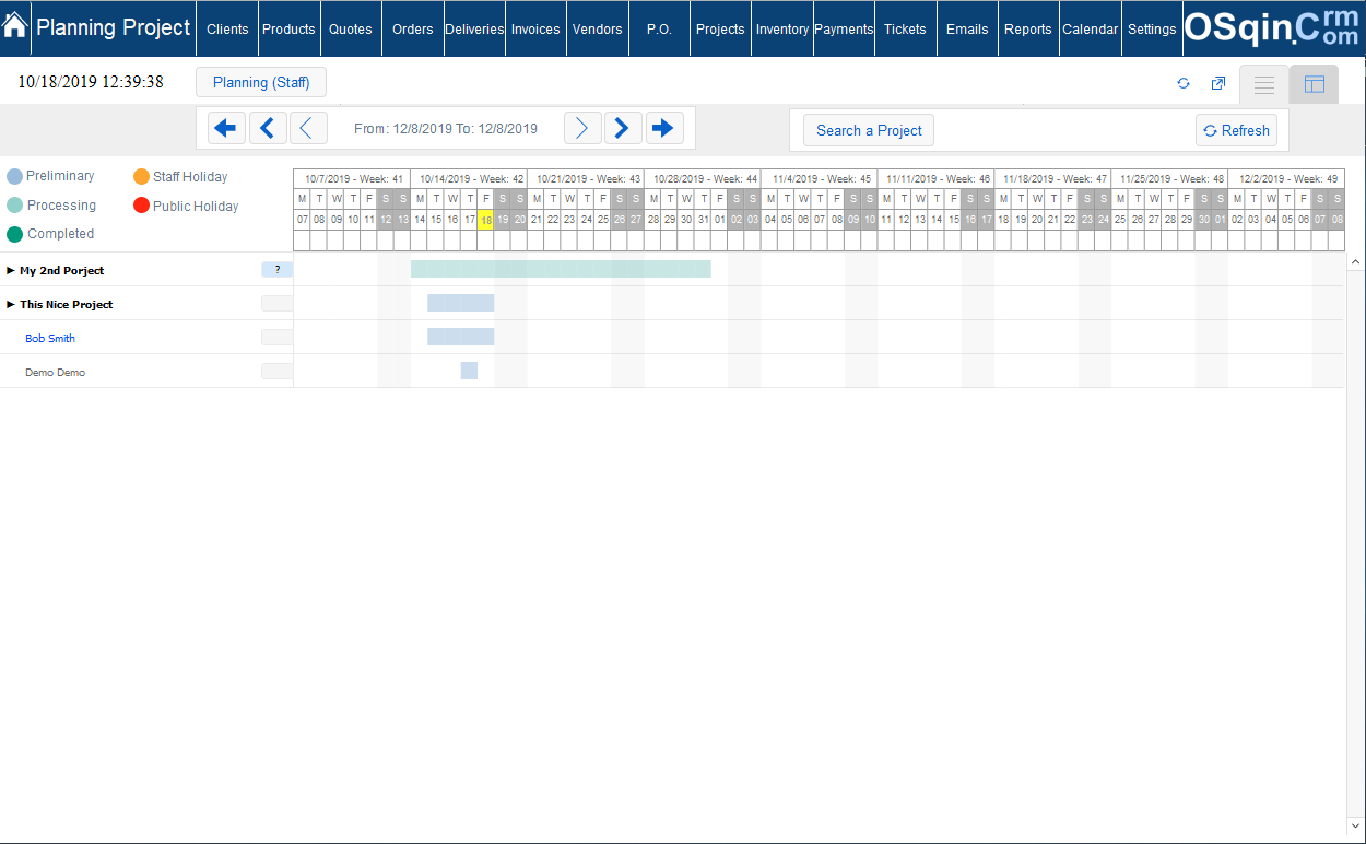 OSqin Crm Planning & Projects