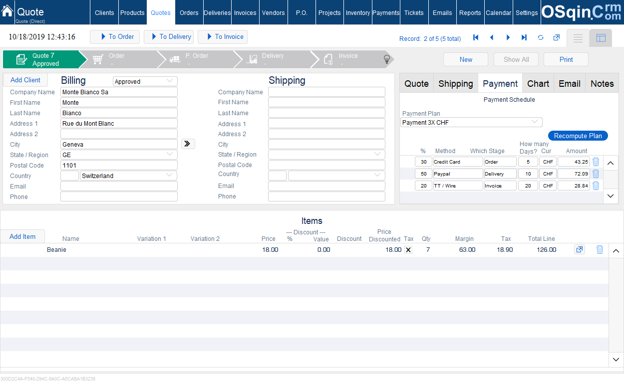 OSqin Crm Quotes