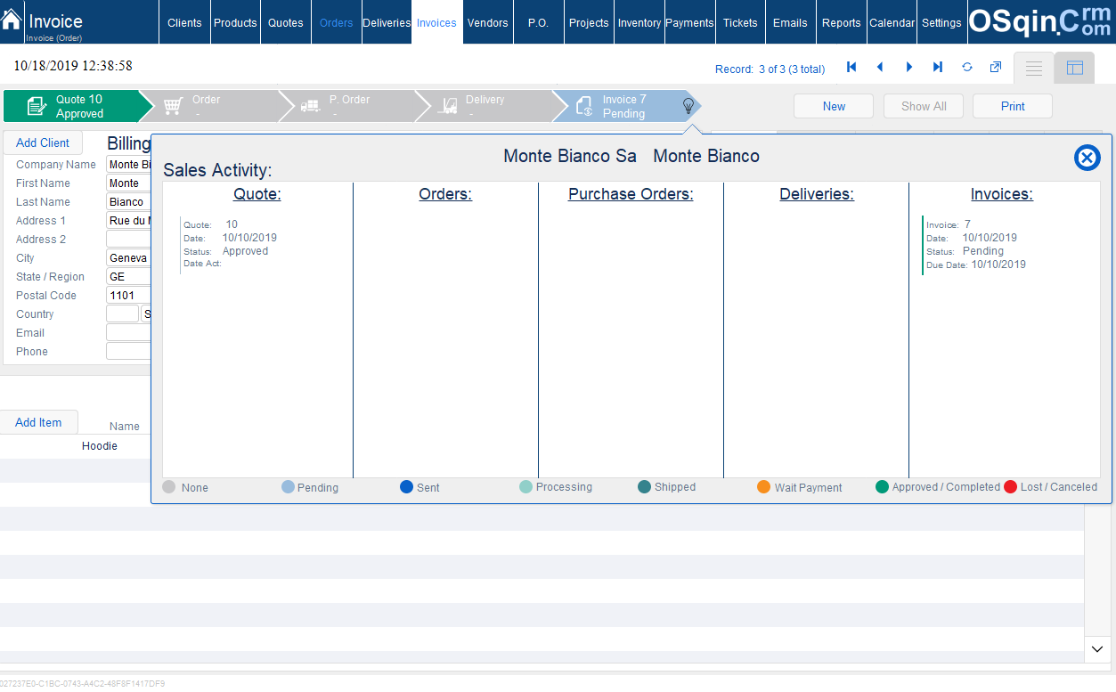 OSqin Crm Tracking Sales