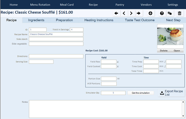 Food Recipe Management Software food recipe app