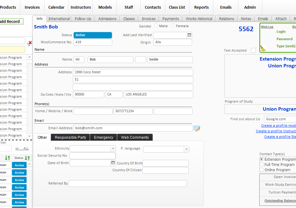 Filemaker School Database | Oseaco